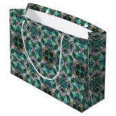 Grand Sac Cadeau Ornement vert-turquoise (Dos Angle)