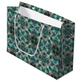 Grand Sac Cadeau Ornement vert-turquoise (Devant Angle)