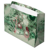 Grand Sac Cadeau Ornements de Noël Arbre de Vacances vert rose (Dos Angle)