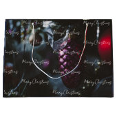 Grand Sac Cadeau Ornements de Noël en glamour foncé (Devant)