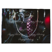 Grand Sac Cadeau Ornements de Noël en glamour foncé (Dos)