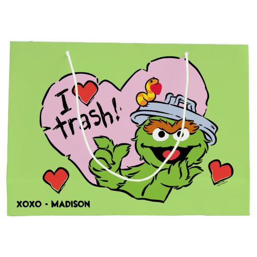 Grand Sac Cadeau Oscar "I Love Trash" Valentine (Dos)