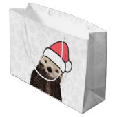 Grand Sac Cadeau Otter de Noël Loft Drôle Pun (Dos Angle)