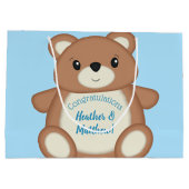 Grand Sac Cadeau Ours bleu Teddy (Dos)