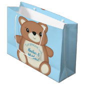 Grand Sac Cadeau Ours bleu Teddy (Devant Angle)
