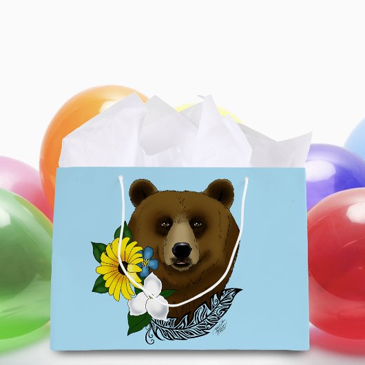 Grand Sac Cadeau Ours brun