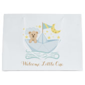 Grand Sac Cadeau Ours de bateau en papier doux (Devant)