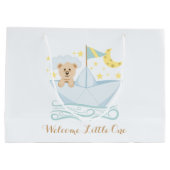 Grand Sac Cadeau Ours de bateau en papier doux (Dos)