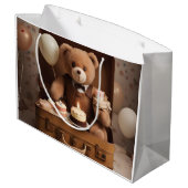 Grand Sac Cadeau Ours en peluche d'anniversaire (Dos Angle)