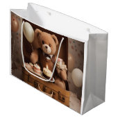 Grand Sac Cadeau Ours en peluche d'anniversaire (Devant Angle)