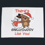 Grand Sac Cadeau Ours Il y a Snowbuddy Comme Snowman Pun Grand Cade<br><div class="desc">Cute bear witsnowman. There's snowbuddy like you — a snow pun for winter and christmas. A winter greeting in the cold season for the holidays. Christmas bear with snowman.</div>