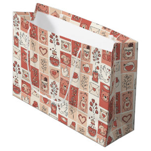 Grand Sac Cadeau Ours mignon - Douce forêt de pastel (6)