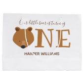Grand Sac Cadeau Ours Turner un animal mignon premier anniversaire (Dos)