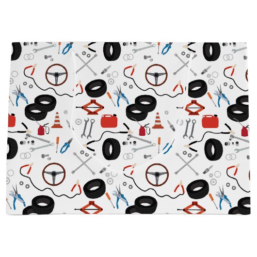 Grand Sac Cadeau Outils Automobile Mécanique (Devant)