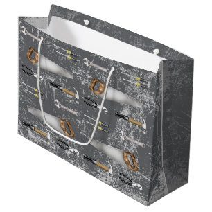 Grand Sac Cadeau Outils de bricoleur rustiques
