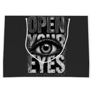 Grand Sac Cadeau Ouvrez Vos Yeux Art Streetwear Gothique Grunge