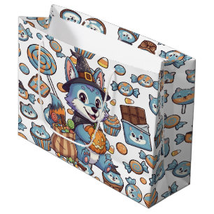 Grand Sac Cadeau Pack Loup mignon Halloween