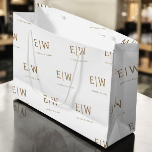 Grand Sac Cadeau Packaging d'entreprise personnalisé avec monogramm