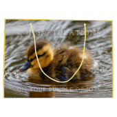 Grand Sac Cadeau Pagaies de caniche dans l'étang local (Dos)