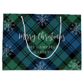Grand Sac Cadeau Paid Green Blue Rustic Campbell Tartan (Dos)