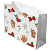 Grand Sac Cadeau pain d'épices de Noël (Dos Angle)