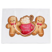 Grand Sac Cadeau Pain d'épices de Noël mignon (Devant)