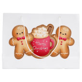 Grand Sac Cadeau Pain d'épices de Noël mignon (Dos)