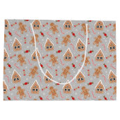 Grand Sac Cadeau Pains d'épices Hommes, Maisons et Bonbons (Dos)