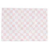 Grand Sac Cadeau Painted Pink Checkerboard Pattern Personalized (Dos)
