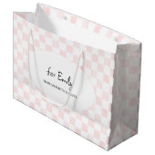 Grand Sac Cadeau Painted Pink Checkerboard Pattern Personalized (Devant Angle)