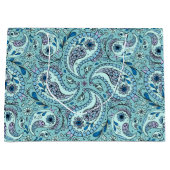 Grand Sac Cadeau Paisley en bleu bébé (Devant)