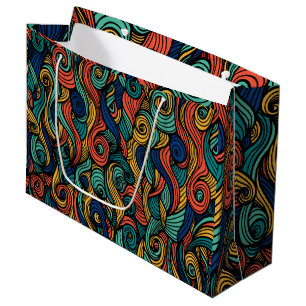 Grand Sac Cadeau Paisley haché