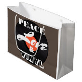 Grand Sac Cadeau Paix, amour et vinyle (Devant Angle)