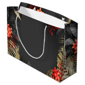 Grand Sac Cadeau Paix Black Gold Crimson Folio Tropical (Dos Angle)