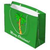 Grand Sac Cadeau Palmier avec le Joyeux Noël de décorations (Dos Angle)