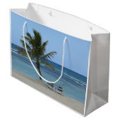 Grand Sac Cadeau Palmier sur la plage (Dos Angle)