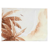 Grand Sac Cadeau Palmier Tropical Rustique (Dos)