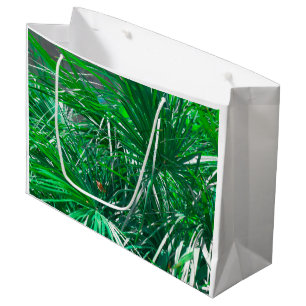 Grand Sac Cadeau Palmier vert plante pastel feuille
