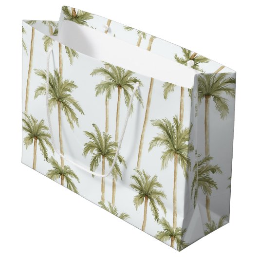 Grand Sac Cadeau Palmiers tropicaux (Devant Angle)