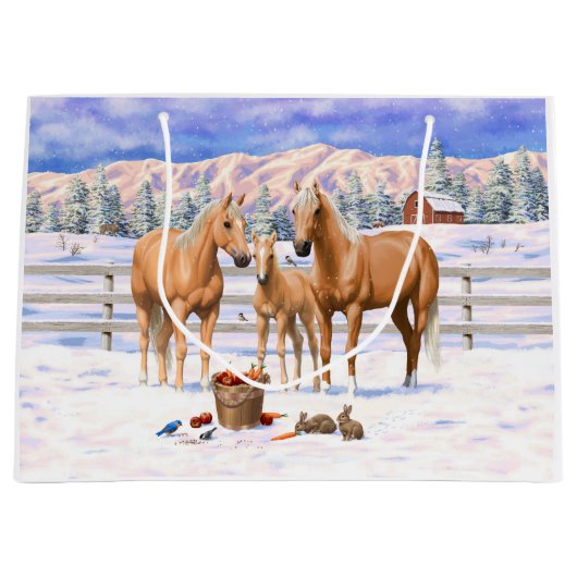 Grand Sac Cadeau Palomino Quarter Horses (Devant)