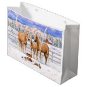 Grand Sac Cadeau Palomino Quarter Horses (Devant Angle)
