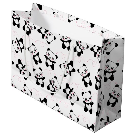 Grand Sac Cadeau Panda dansant (Devant Angle)