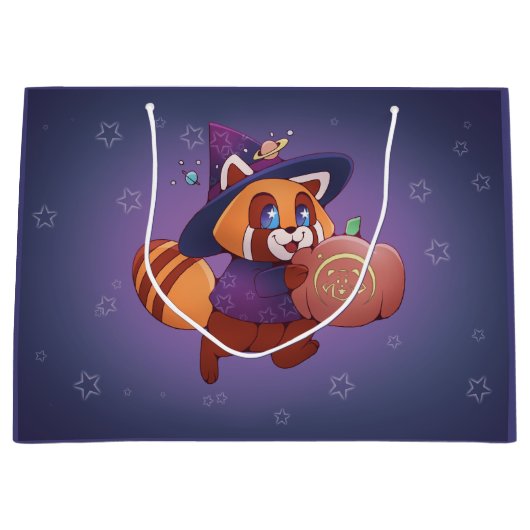 Grand Sac Cadeau Panda espace Halloween (Devant)