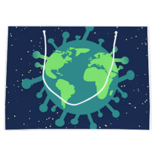 Grand Sac Cadeau Pandémie globale (Particule virale) (Infection vir