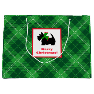 Grand Sac Cadeau Panier de Noël écossais