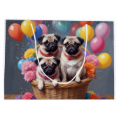 Grand Sac Cadeau Panier rempli de Carlins et de ballons (Dos)