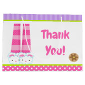 Grand Sac Cadeau Panneaux de lapin Pyjamas & Pancakes Fête d'annive (Dos)