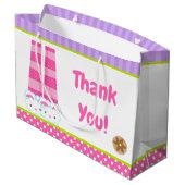 Grand Sac Cadeau Panneaux de lapin Pyjamas & Pancakes Fête d'annive (Dos Angle)