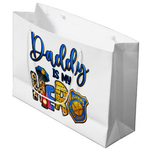 Grand Sac Cadeau Papa Policier Héros