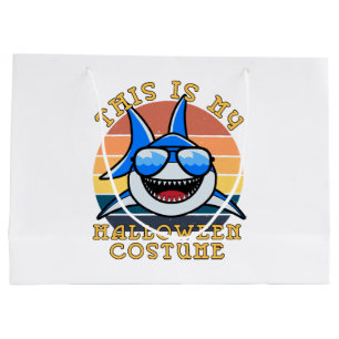 Grand Sac Cadeau Papa Requin Soleil Couchant Drôle Épouvantable